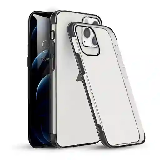 Estuche / Forro Para Iphone 12 Pro Max 6.7 Pulgadas Transparente / Negro