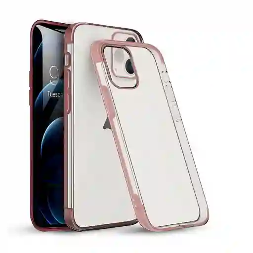 Estuche / Forro Para Iphone 12 Pro Max 6.7 Pulgadas Transparente / Palo De Rosa