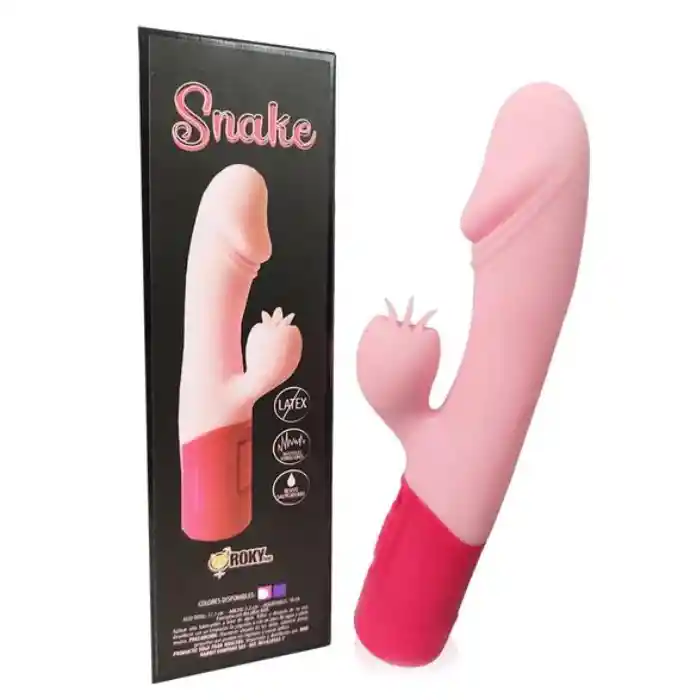 Vibrador Consolador Doble Estimulacion Punto G Y Clitoris Snake Simulacion Lengua