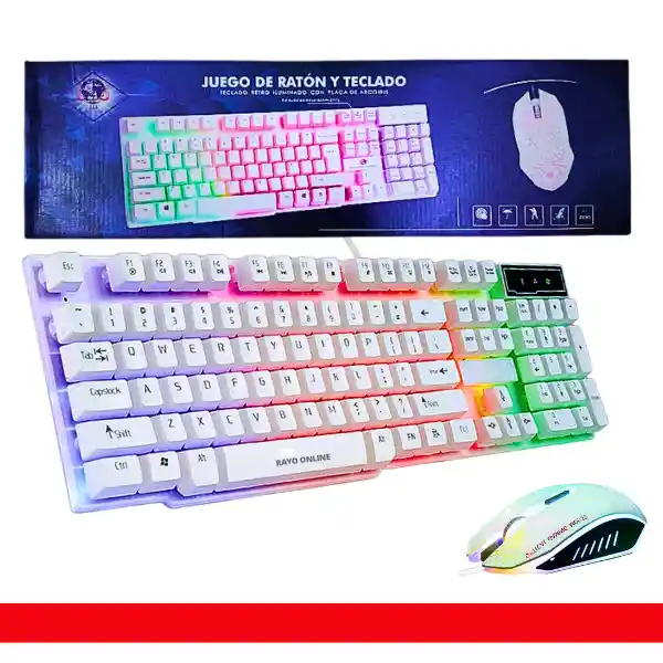 Combo Teclado Y Mouse Retroiluminado Gamer Usb Aaa121