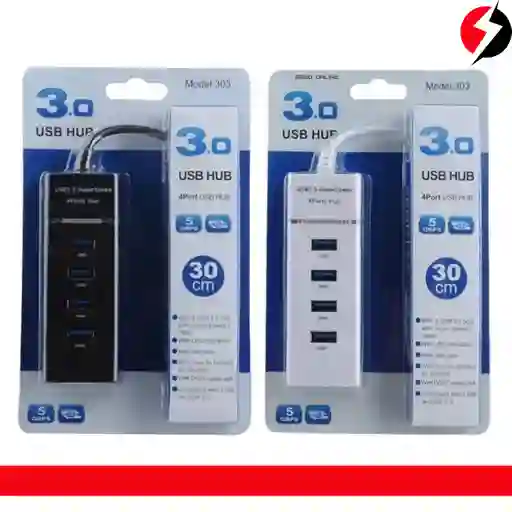 Hub Usb 3.0 4 Puertos Negro O Blanco