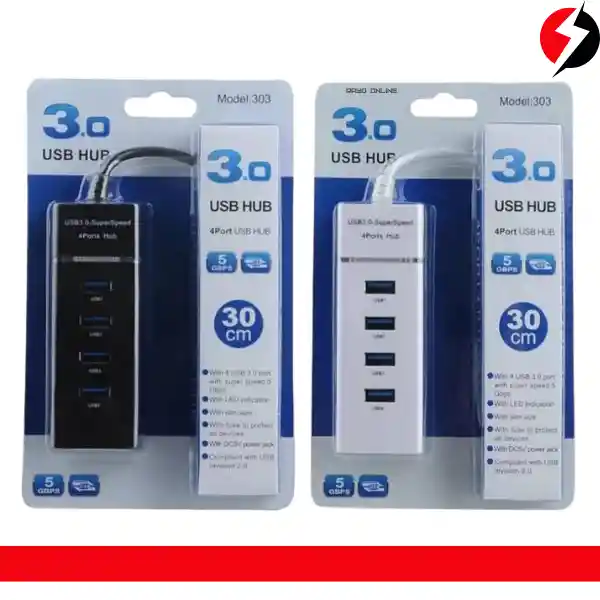 Hub Usb 3.0 4 Puertos Negro O Blanco