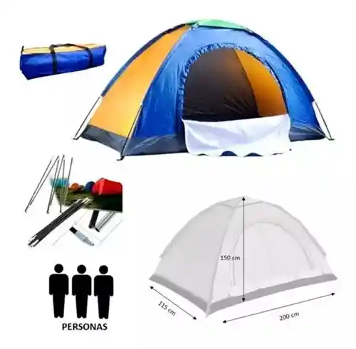 Campig Carpa Tienda De Campamento De 3 Personas Milticolor