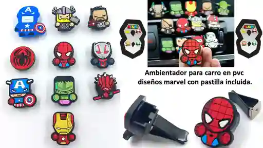 Ambientador Para Carro En Pvc Con Diseños Marvel