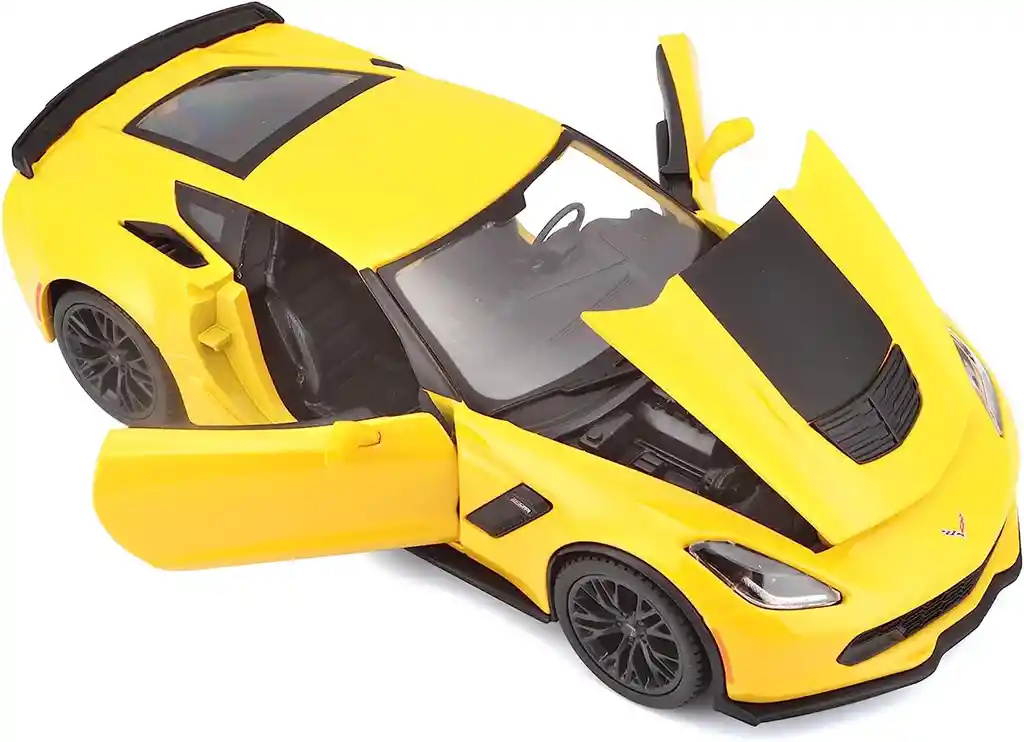 Carro Coleccionable Chevrolet Corvette Z06 Amarillo Escala 1/24