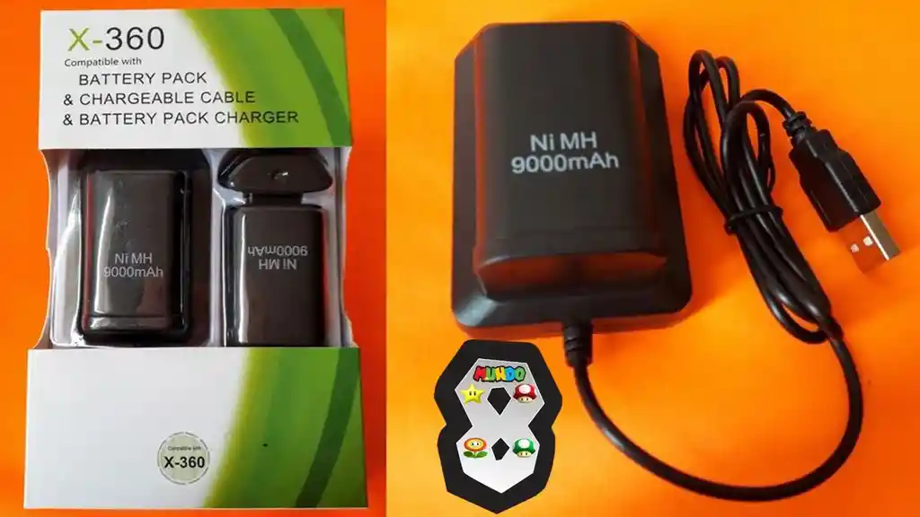 Carga Y Juega Xbox 360 2 Baterias 2 Cables