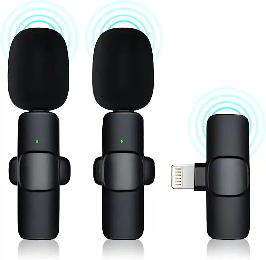  Microfono De Solapa Inalambrico Dual Tipo C Con Adaptador Para iPhone 