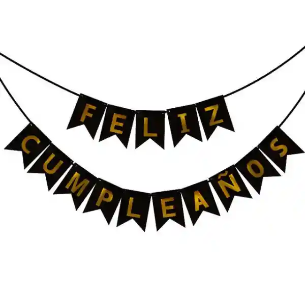 Letrero Feliz Cumpleaños Negro