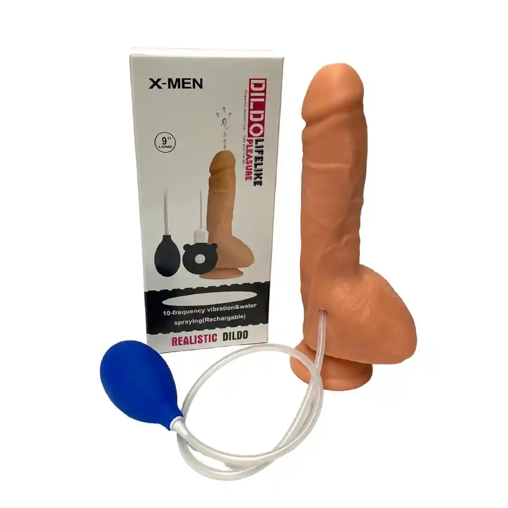 Dildo Eyaculador, Silicona Suave, Dildo Con Chupa