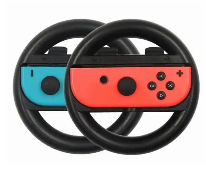 Volante Nintendo Switch Para Joycon 2 Unidades Timón Rueda Negro