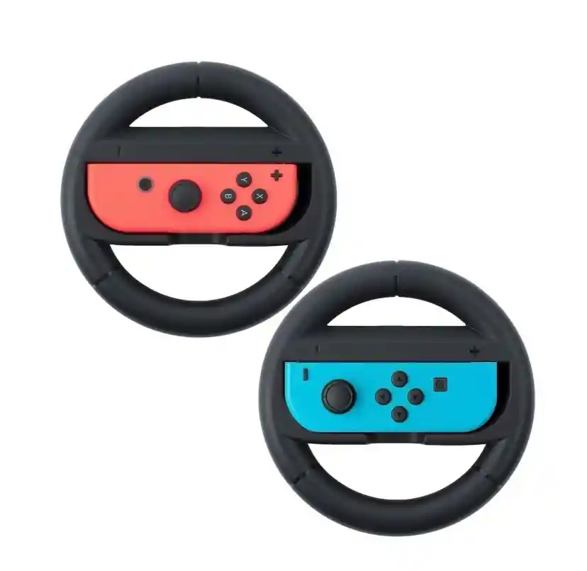 Volante Nintendo Switch Para Joycon 2 Unidades Timón Rueda Negro