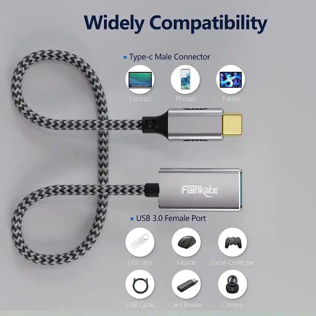 Adaptador Usb C Macho A Usb 3.1 Hembra En Aleacion Aluminio