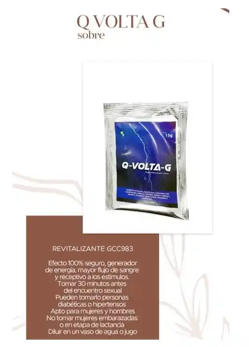 Revitalizante Q Volta G Sachet - Potenciador Para Mujeres