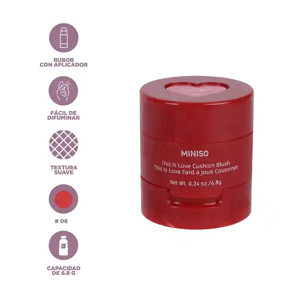 Rubor Con Aplicador de Esponja This is Love 06 Miniso