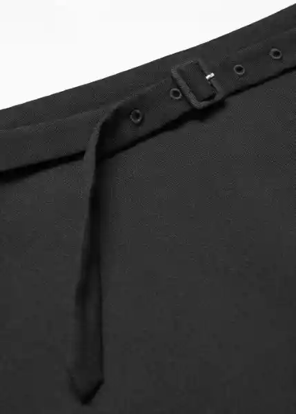 Falda Slipa Negro Talla S Mujer Mango