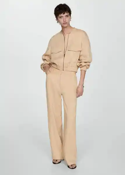 Pantalón Gelato Beige Talla 42 Mujer Mango