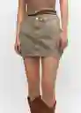 Falda Chino2 Khaki Talla L Mujer Mango