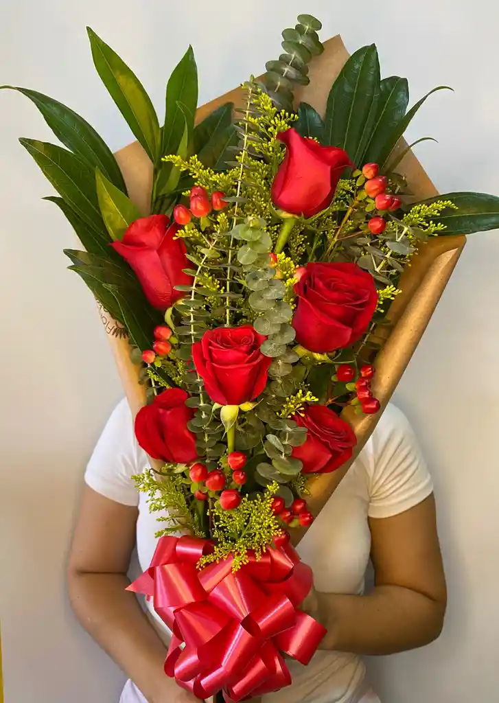 Bouquet Tradicional Rosas X 6 Tallos