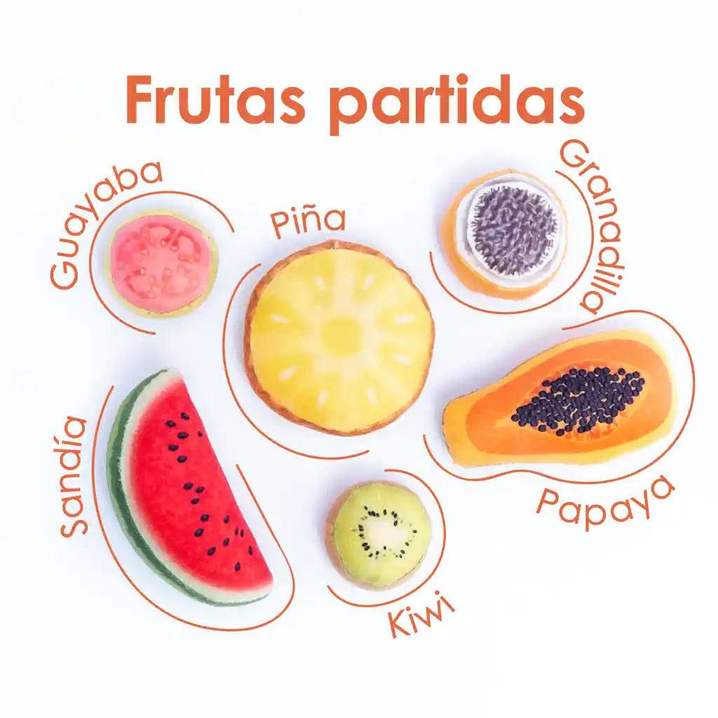 Kit De Frutas Partidas 19 Piezas