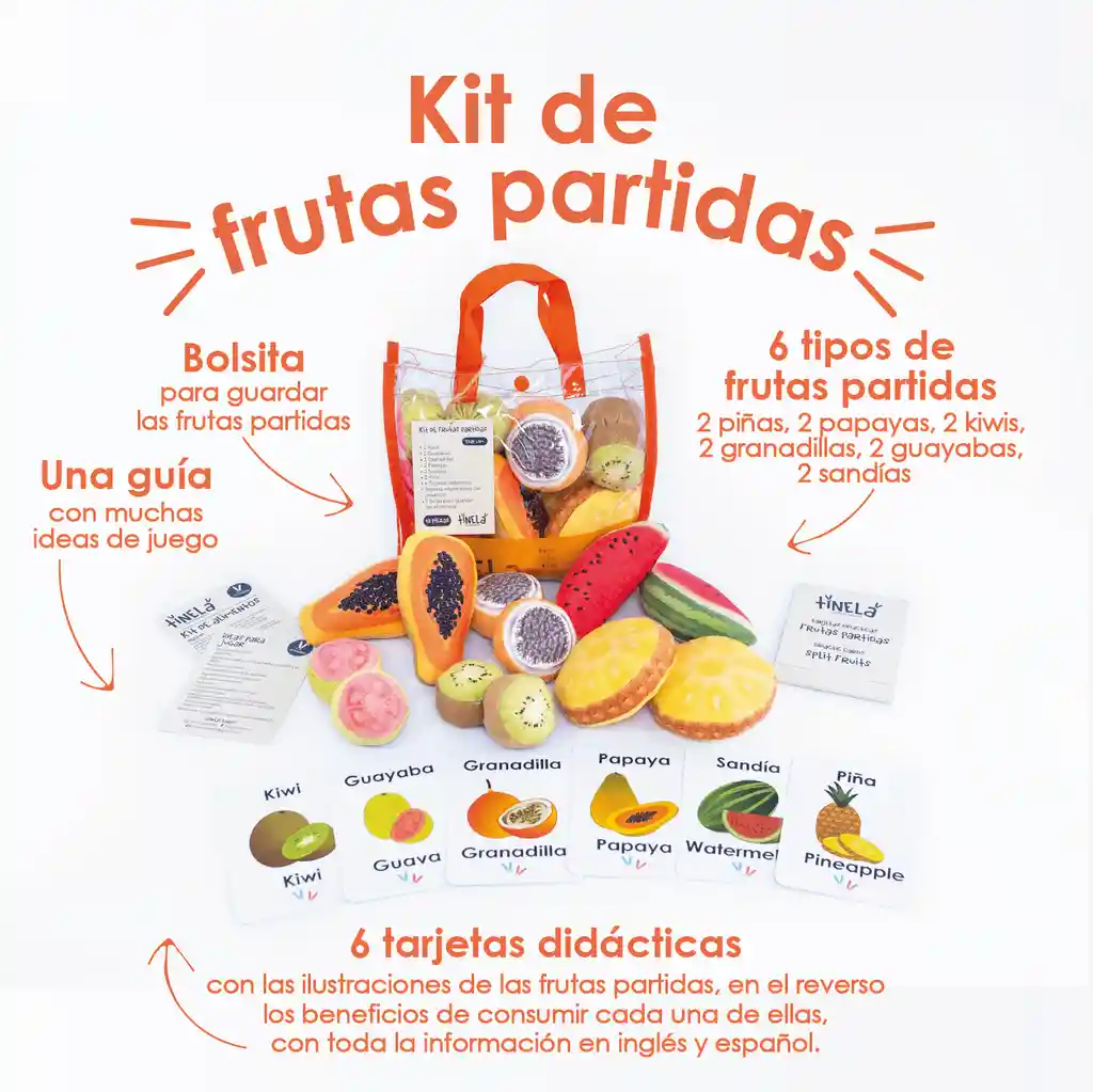 Kit De Frutas Partidas 19 Piezas