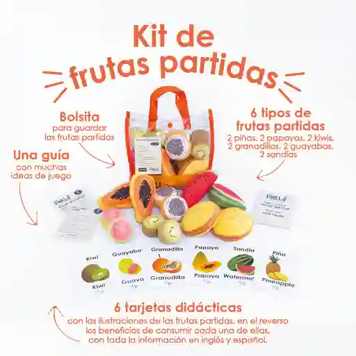 Kit De Frutas Partidas 19 Piezas