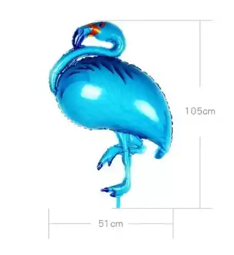 Globo Metalizado 105 X 53 Cm Flamingo Azul Decoracion Hawaina