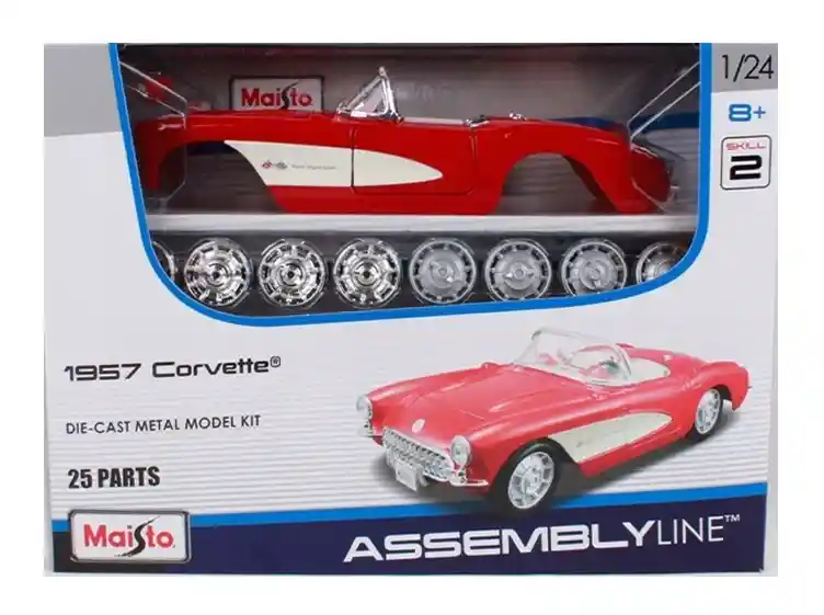 Carro A Escala 1/24 Chevrolet Corvette 1957 Para Armar