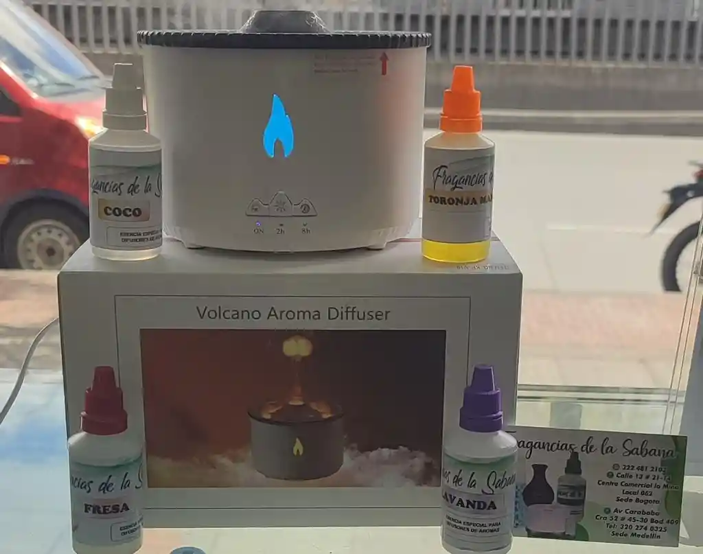 Humidificador De Volcán De 2 Colores Con Control Remoto