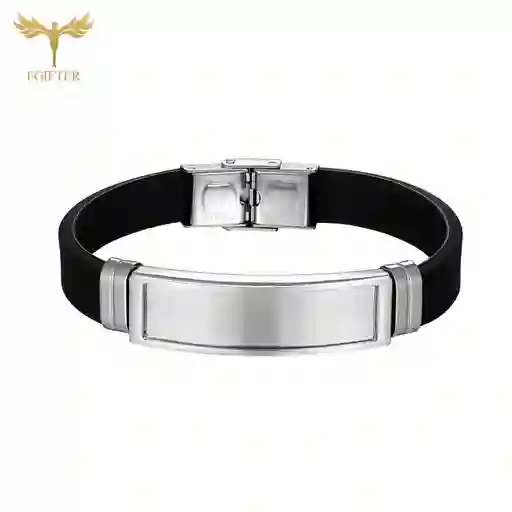 Pulsera Brazalete De Silicona Acero Caballero
