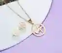 Juego De Aretes Y Collar En Acero Diseño Signos De Amor