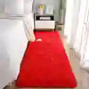 Pie De Cama Peludo Tapete 60 X 1.50 Cm Rojo