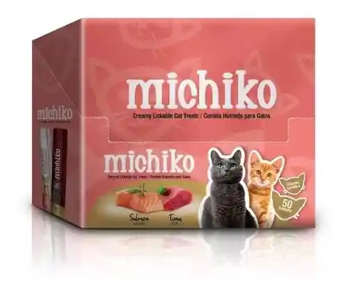 Pack 50 Sachets Michiko Sabor Atún Y Salmón Para Gato