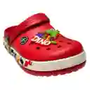 Suecos Zapatos Chancla Banda Diseño 3d Niños Dino Rojo