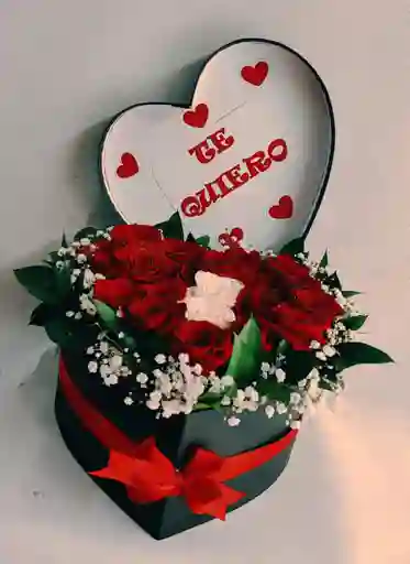 Caja De Corazon Con Rosas