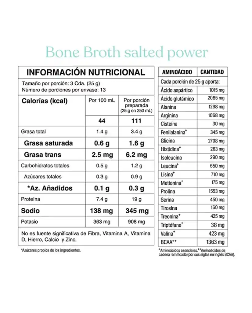 Proteina Bone Bronth Power Salted Savvy 325 Gr