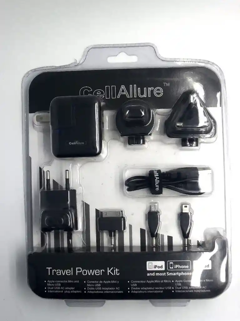 Adaptadores Viajeros De Carga Kit Cellallure En Negro