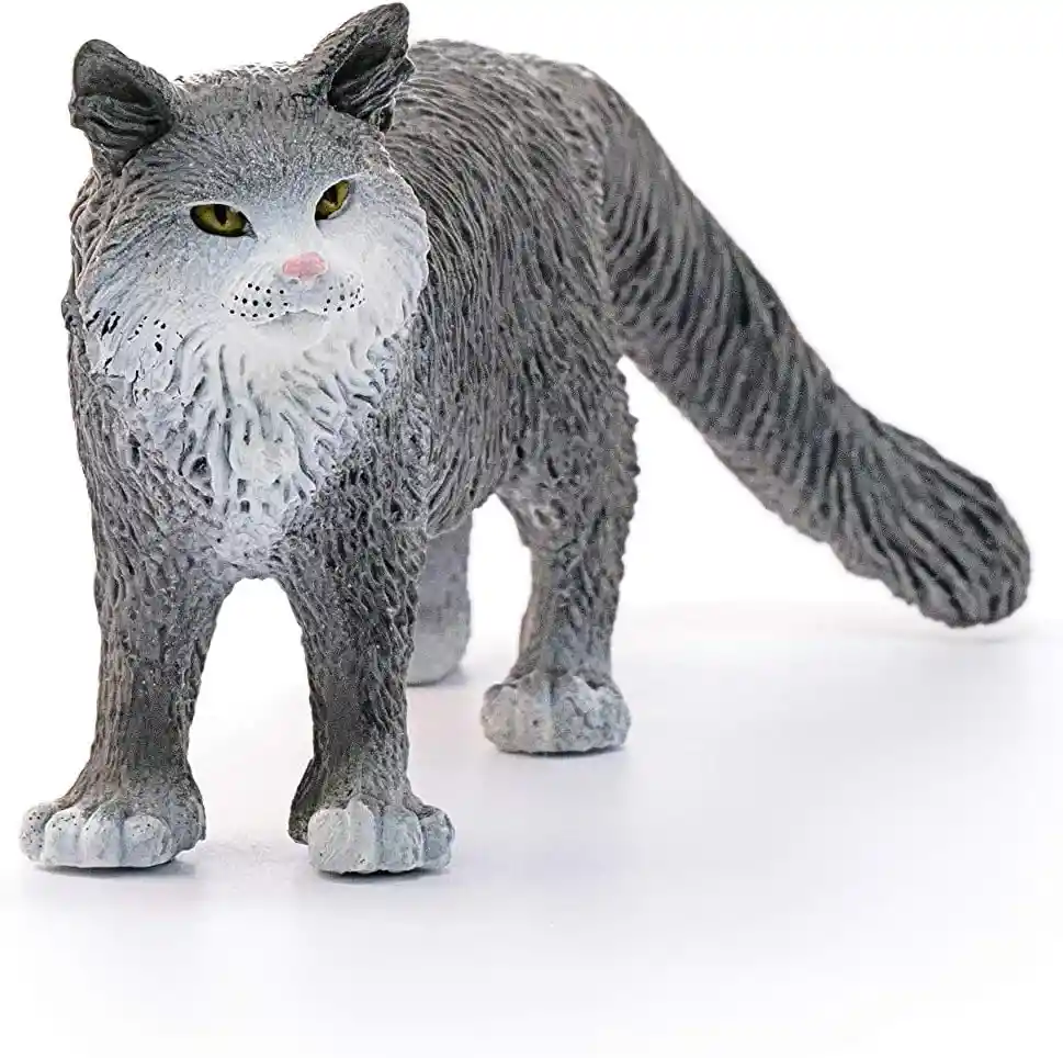 Figura De Animales Gato Maine Coon Colección Niños Y Niñas