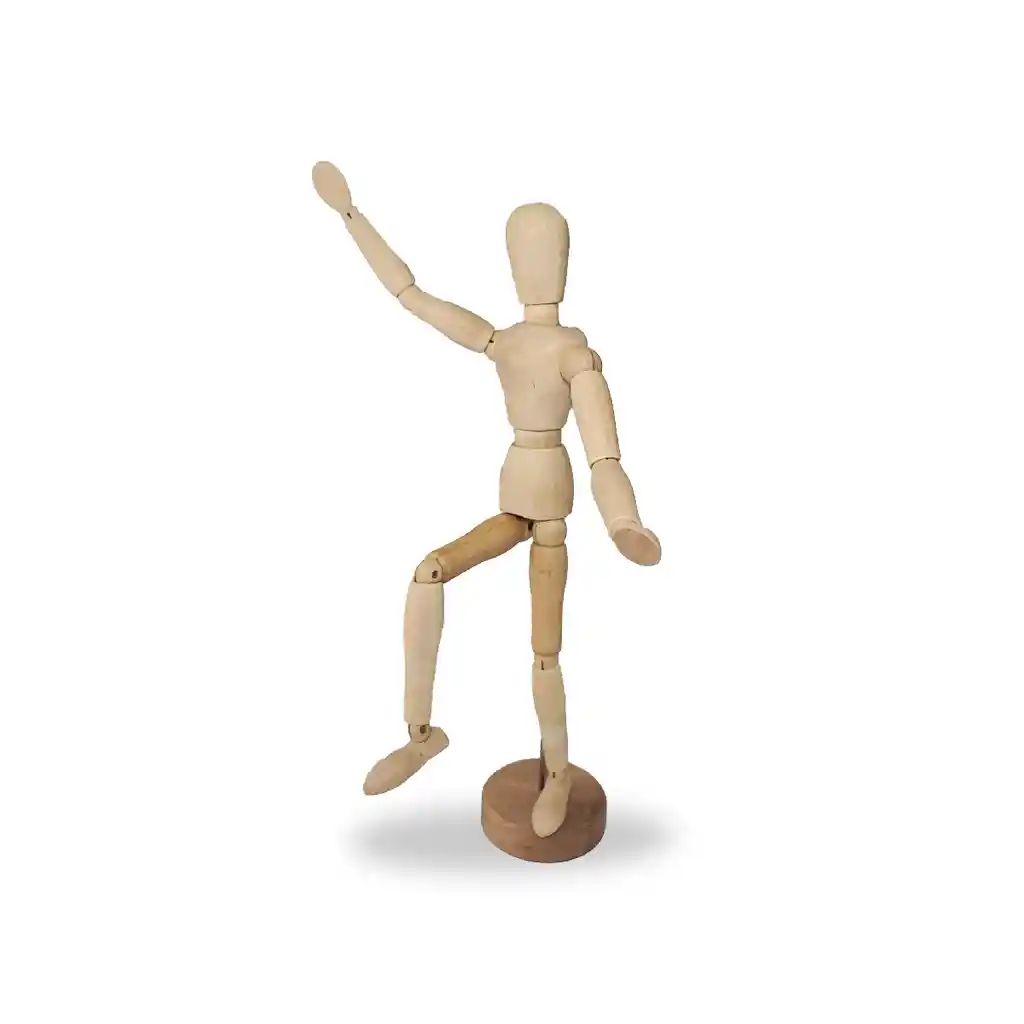 Muñeco Articulado ( M ) Maniquí En Madera 12 X 8.5 X 30 Cm
