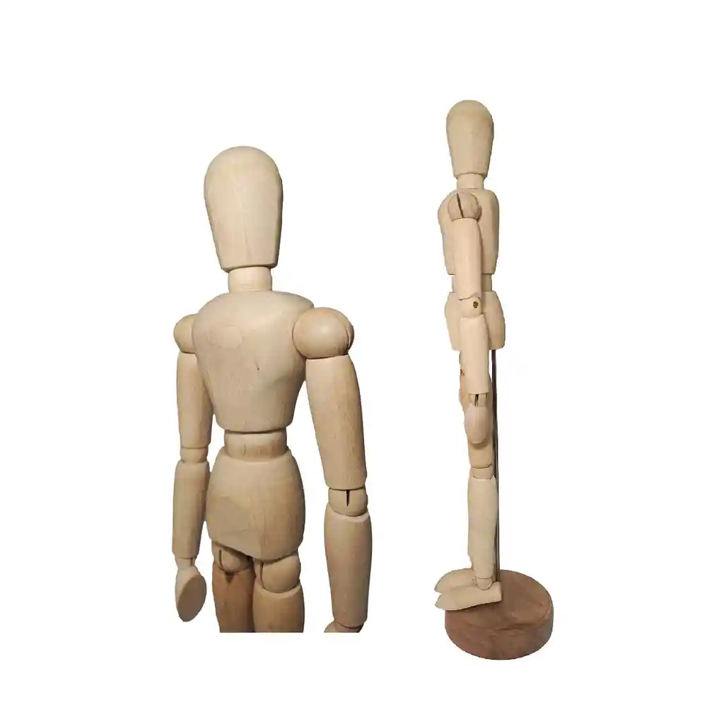 Muñeco Articulado ( M ) Maniquí En Madera 12 X 8.5 X 30 Cm