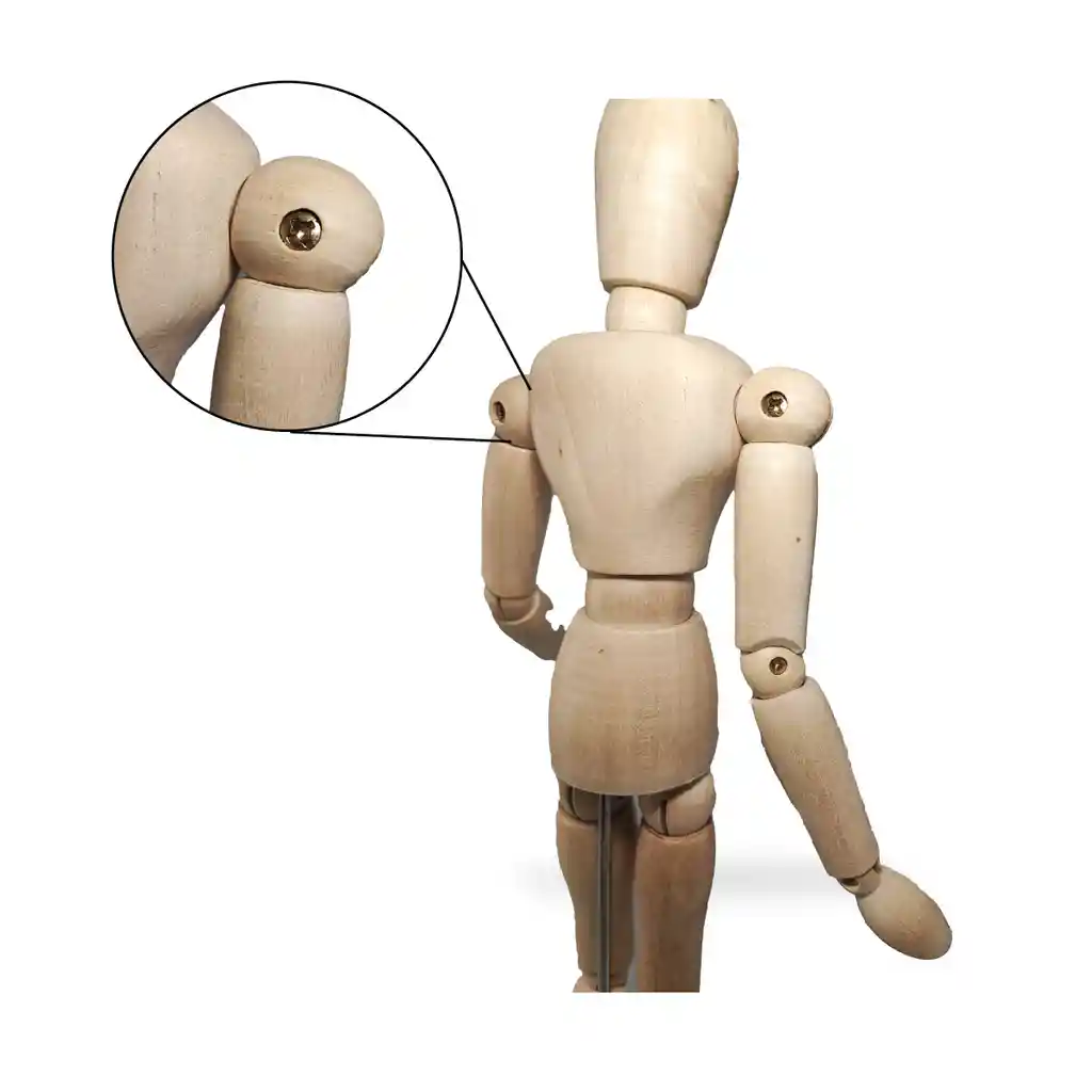 Muñeco Articulado ( M ) Maniquí En Madera 12 X 8.5 X 30 Cm