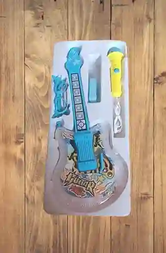 Kit Guitarra De Juguete Color Azul.