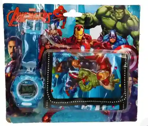 Reloj Digital Mas Billetera De Personaje Para Niño