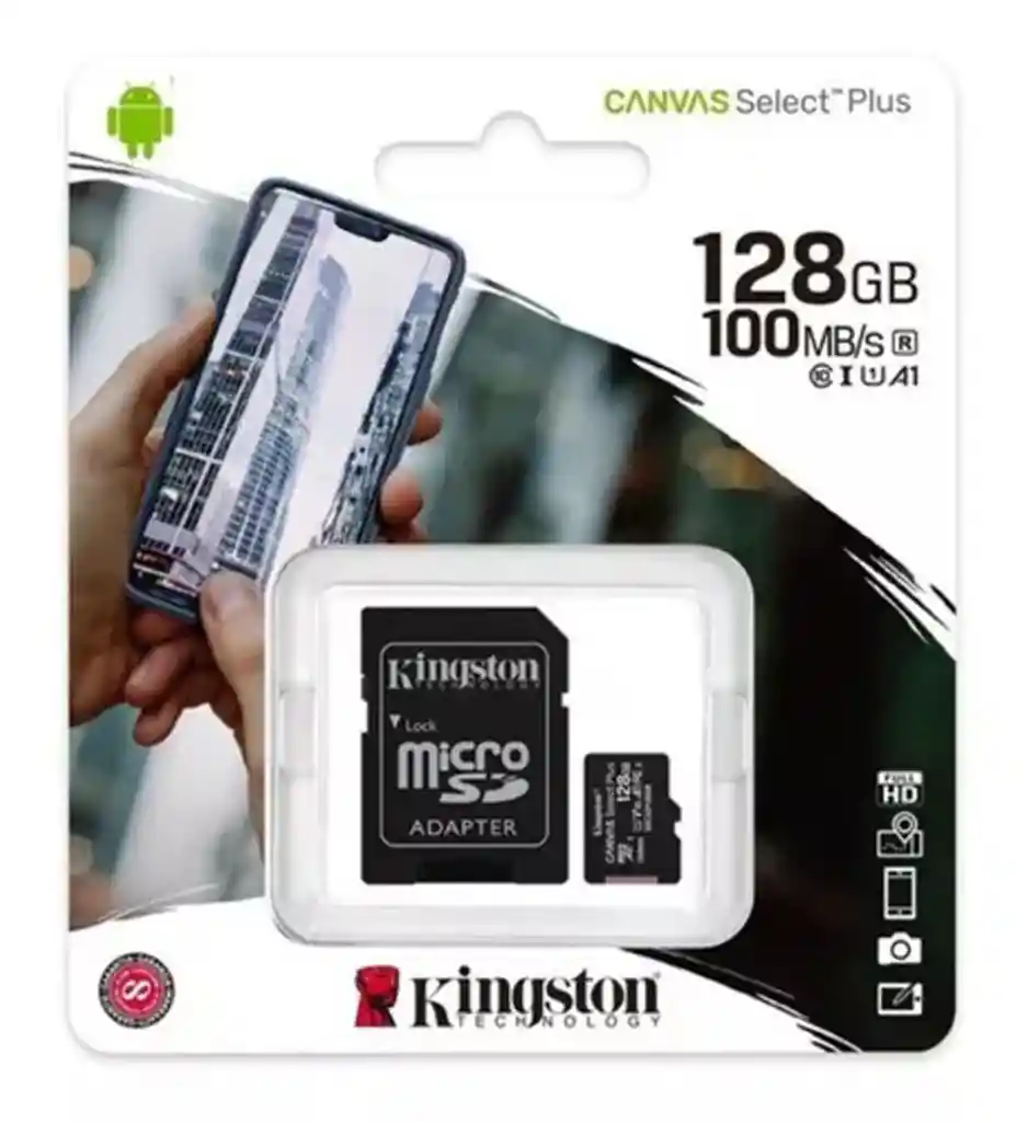 Tarjeta De Memoria Kingston Sdcs2sp Canvas Select Plus Con Adaptador Sd 128gb