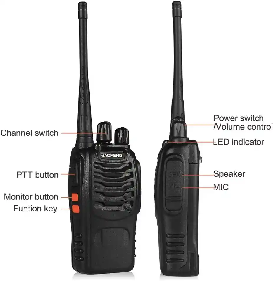 Walkie Talkie Intercomunicador Boquitoqui Kit X 2 Baofeng