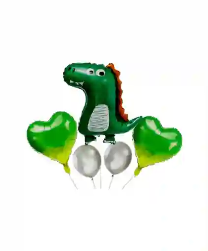 Globos Bouquet Dinosaurio X5