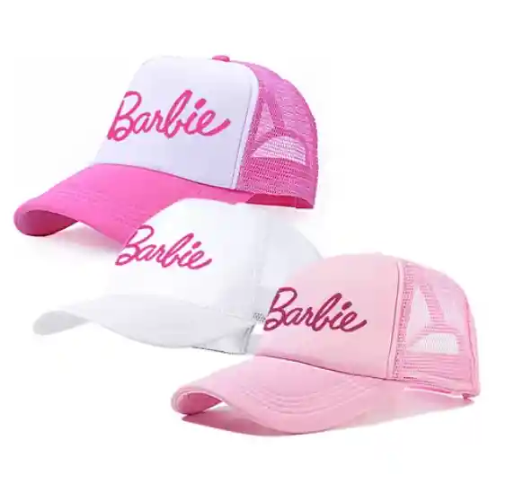 Gorras Barbie Malla Película Ajustable Broche Rosada( Color Aleatorio)