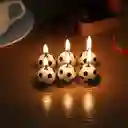 Velas De Balón De Fútbol X6 Unidades Para Fiesta De Cumpleaños