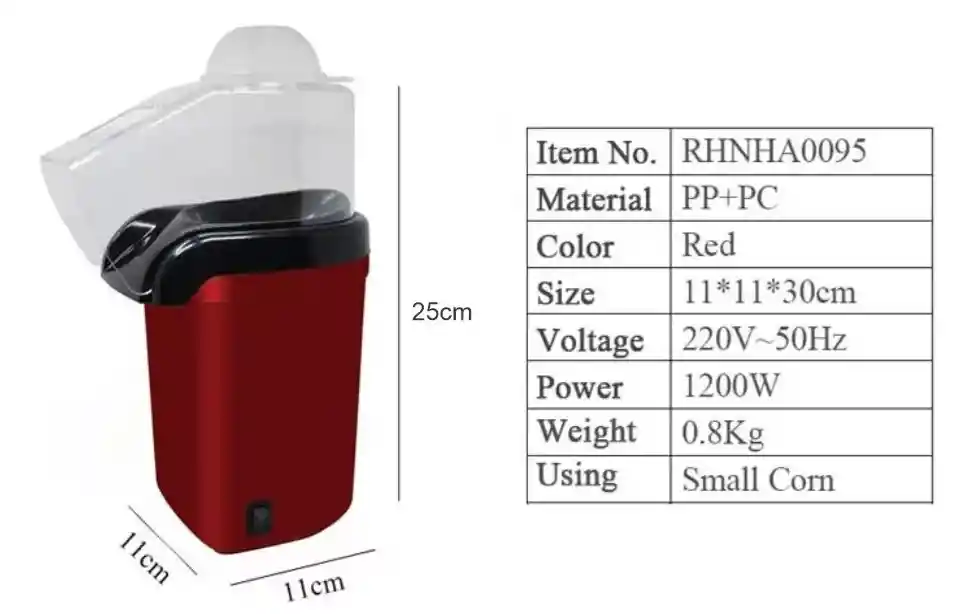 Crispetera Eléctrico Palomitas De Maíz Popcorn
