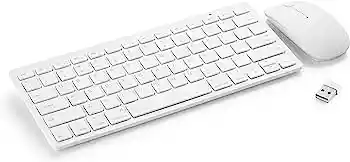 Combo Teclado Y Mini Mouse Inalámbrico Color Blanco