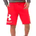 Under Armour Talla M Pantaloneta Algodon Rojo Blanco Rival Fleece Big Logo